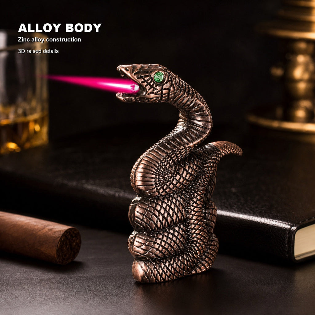 Snake Shaped Torch Lighter with 3D Relief Design (Butane Not Included)