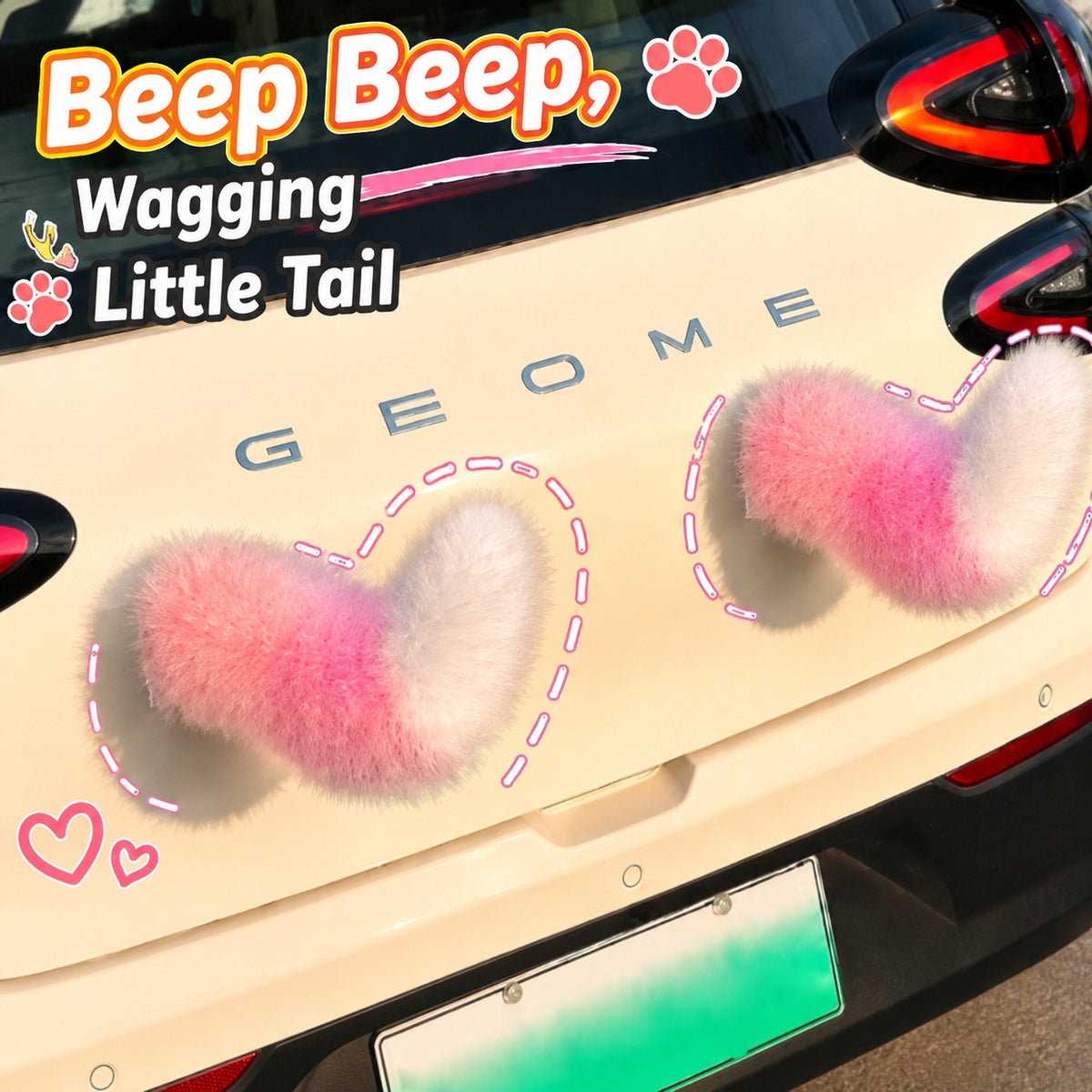 Rechargeable Remote-Controlled Fluffy Tail for E-Scooters & Cars