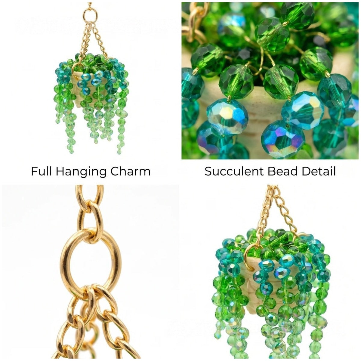 Succulent Bead Hanging Car Charm