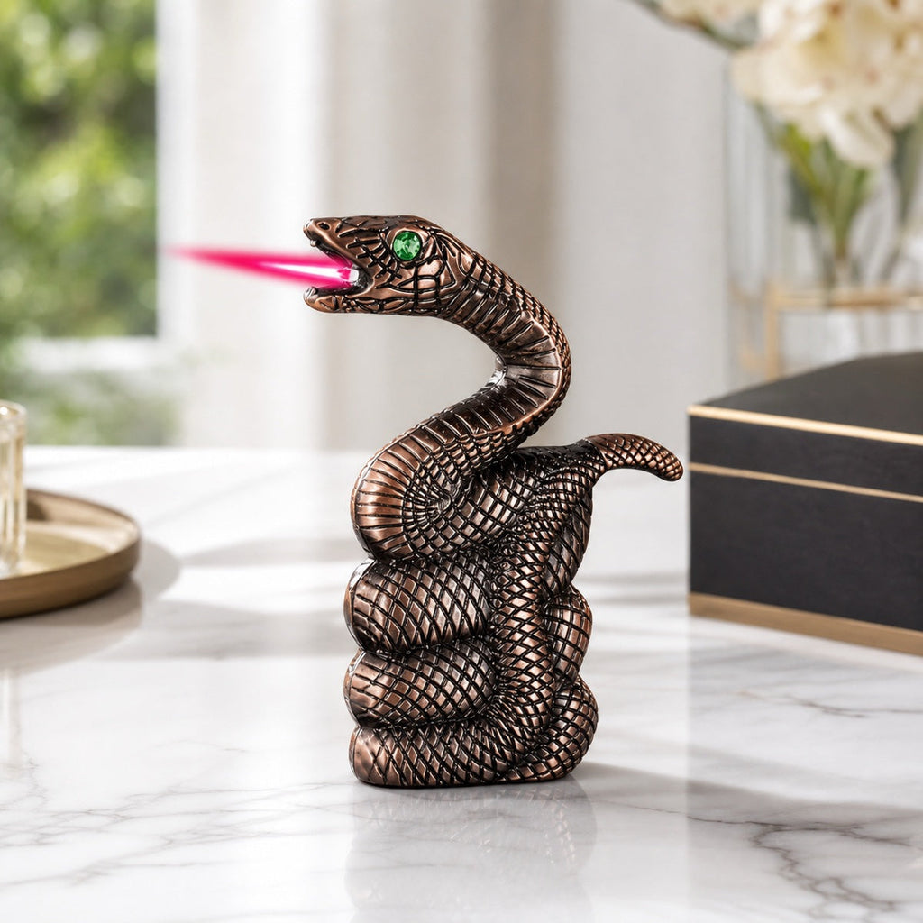Snake Shaped Torch Lighter with 3D Relief Design (Butane Not Included)