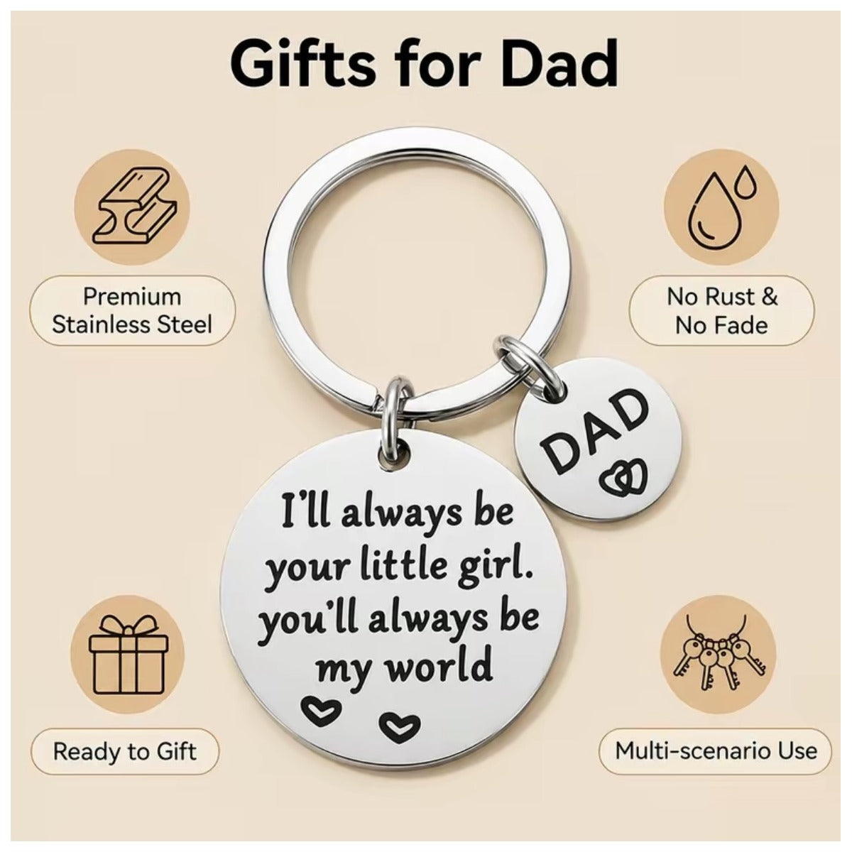 Father's Day Dad Keychain from Daughter