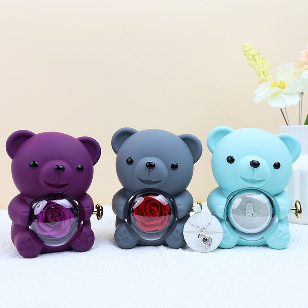 Hug Bear Rose Jewelry Box