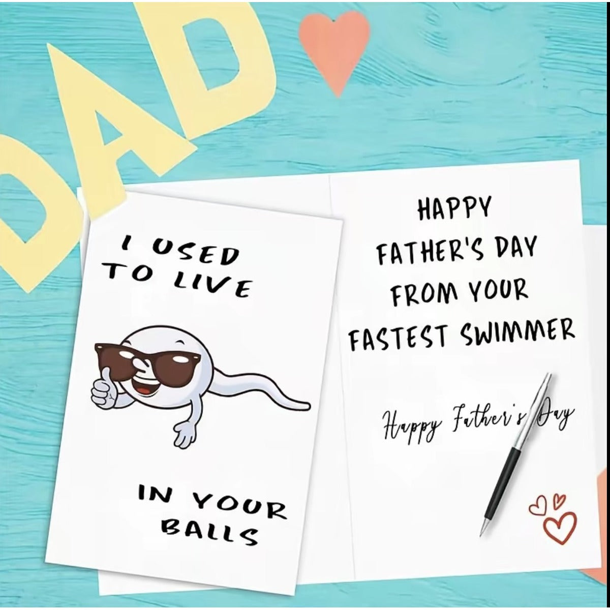 Funny Father's Day Fastest Swimmer Greeting Card