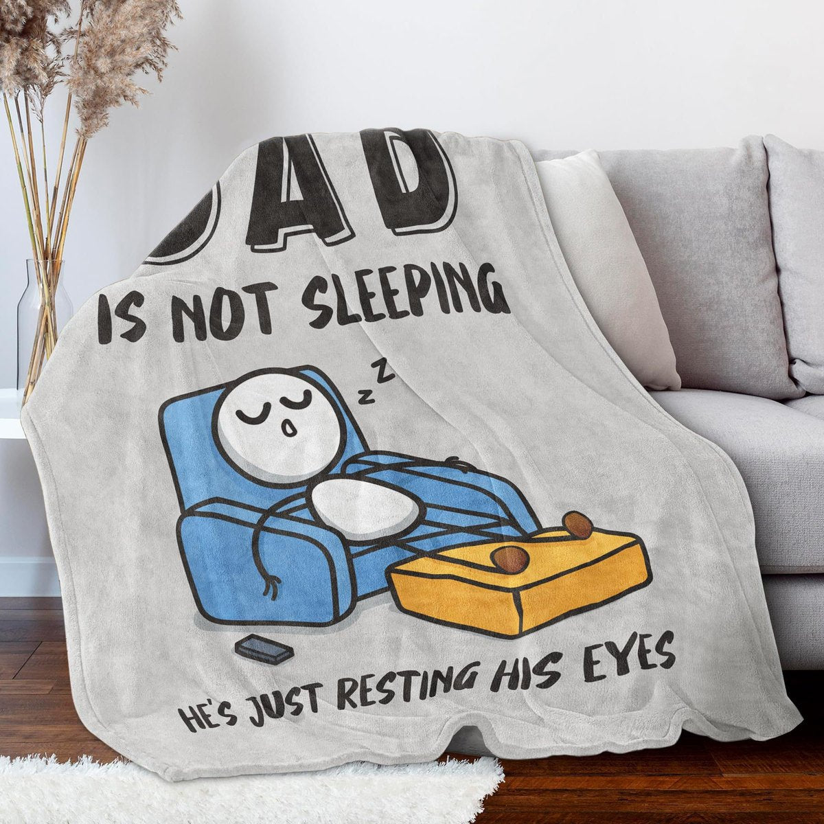 Funny Father's Day Dad Resting Eyes Blanket