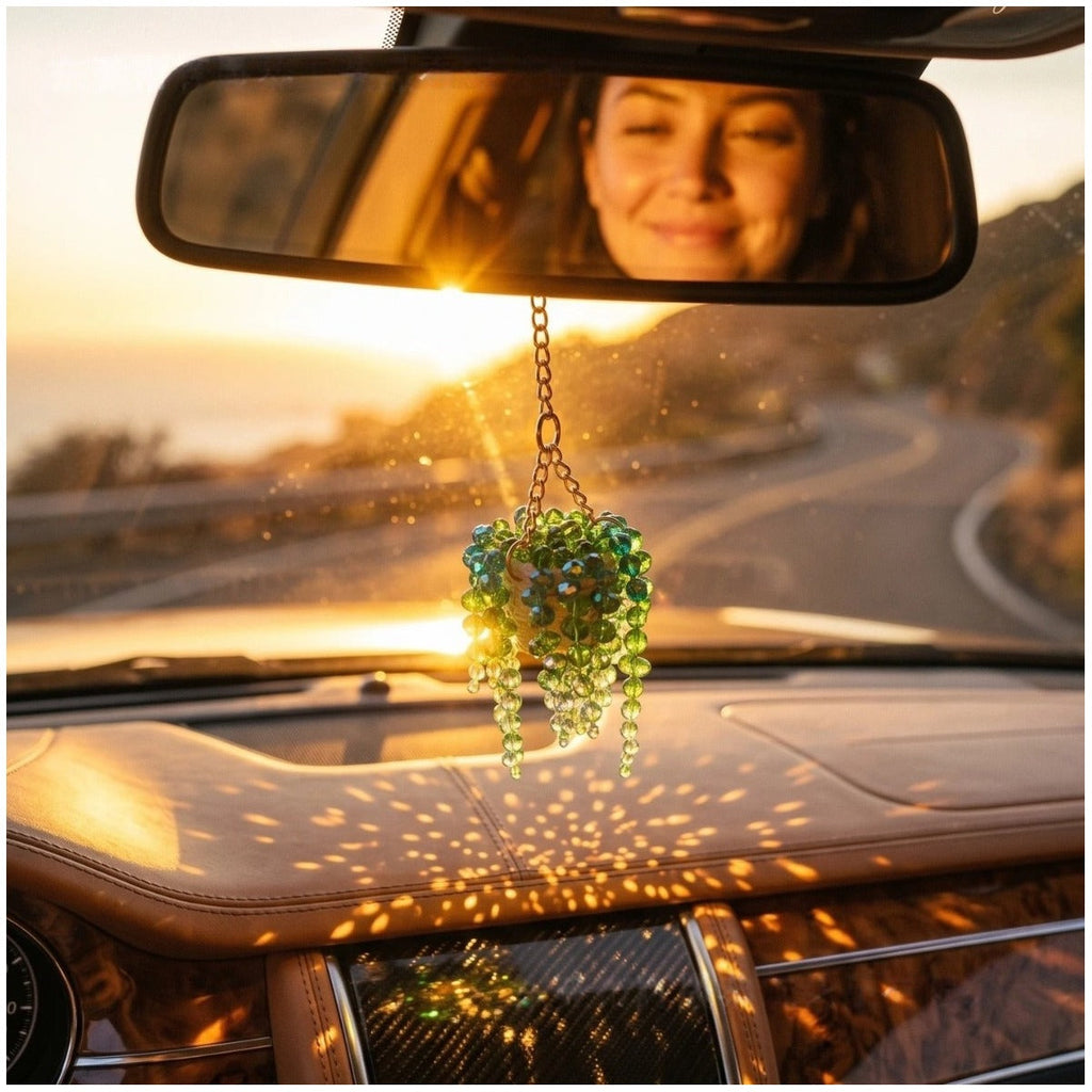 Succulent Bead Hanging Car Charm