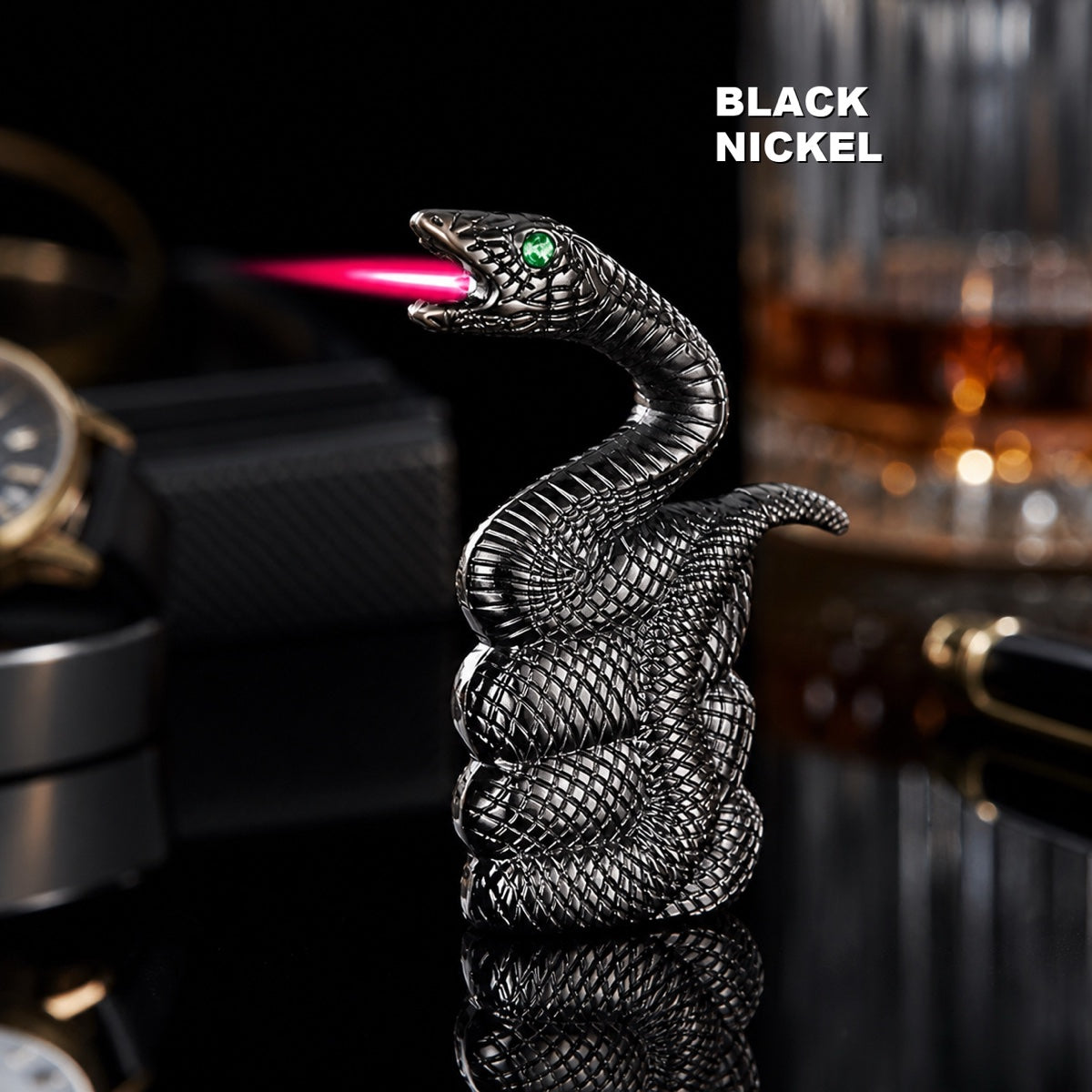Snake Shaped Torch Lighter with 3D Relief Design (Butane Not Included)