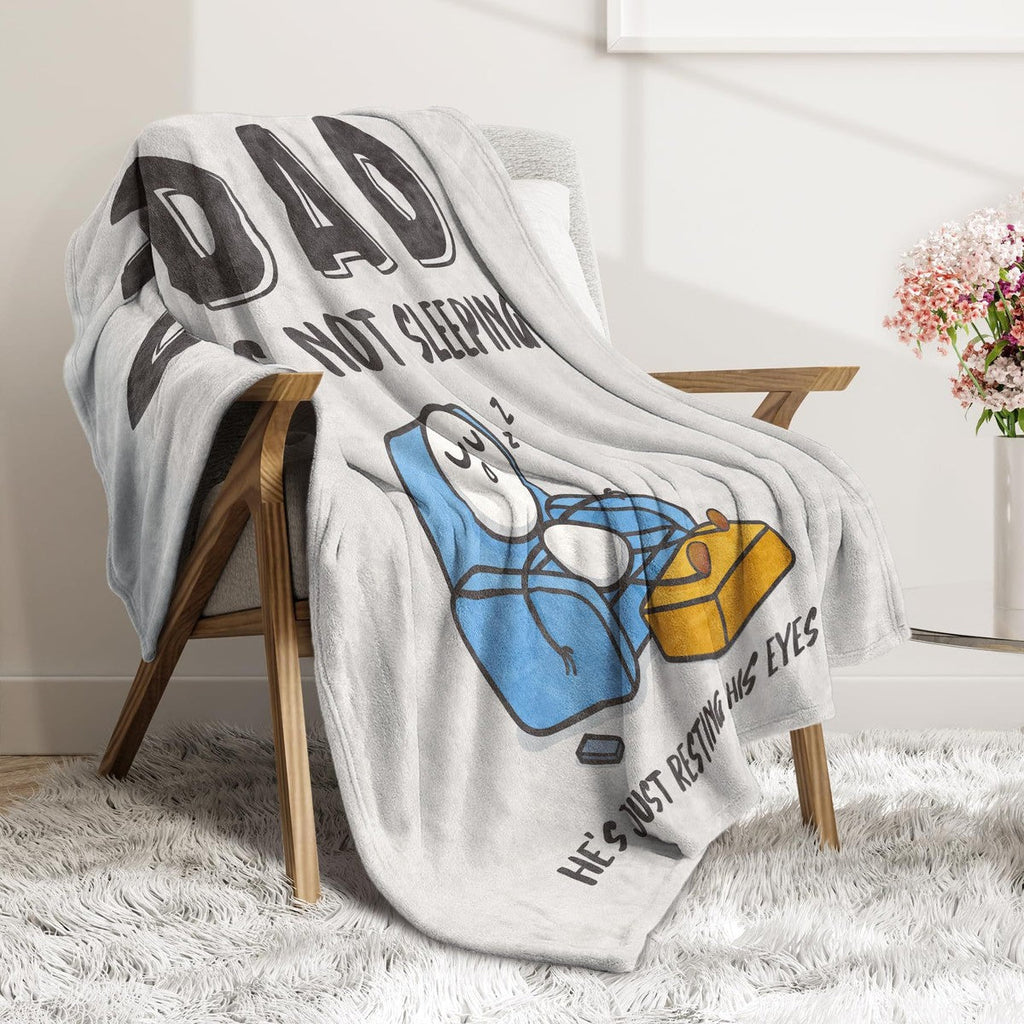 Funny Father's Day Dad Resting Eyes Blanket