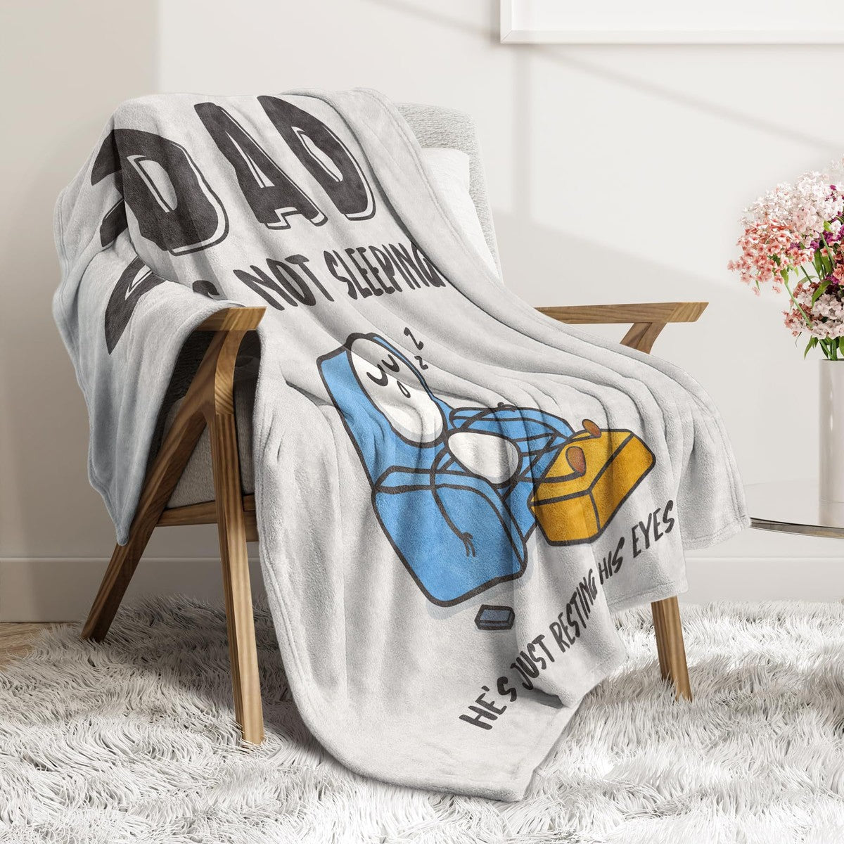 Funny Father's Day Dad Resting Eyes Blanket