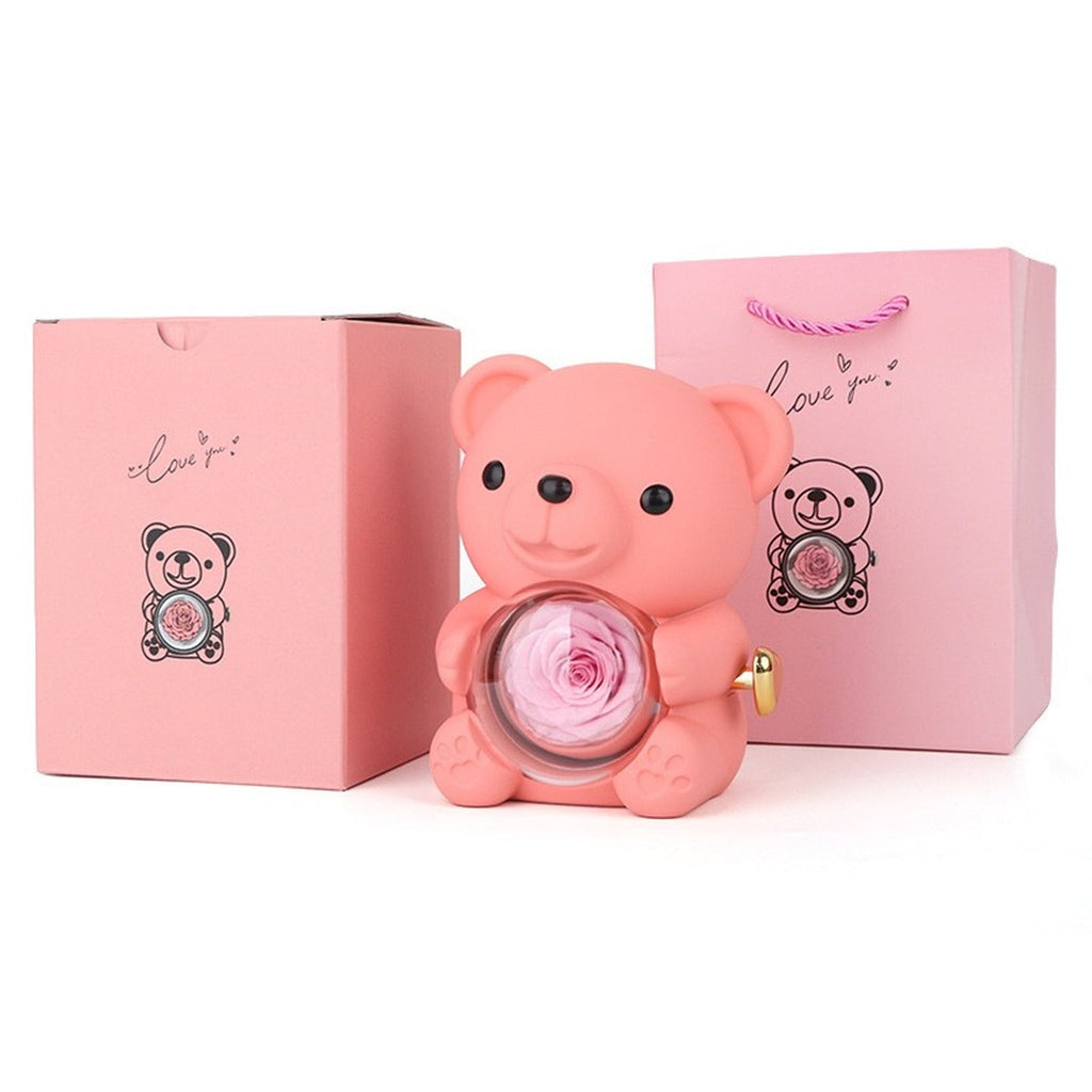 Hug Bear Rose Jewelry Box