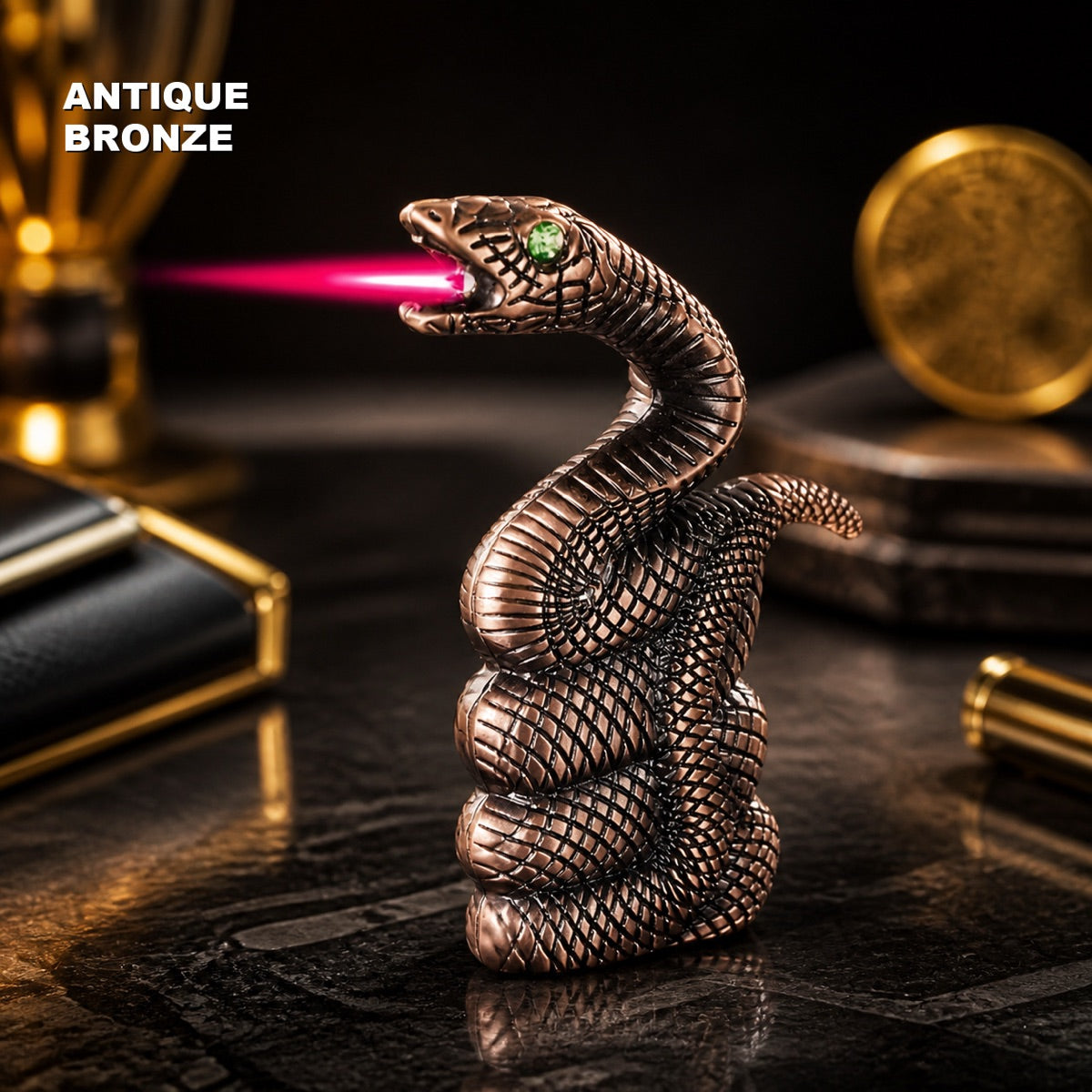 Snake Shaped Torch Lighter with 3D Relief Design (Butane Not Included)