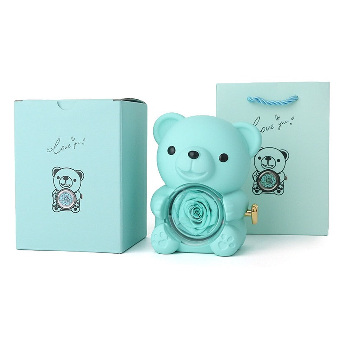 Hug Bear Rose Jewelry Box