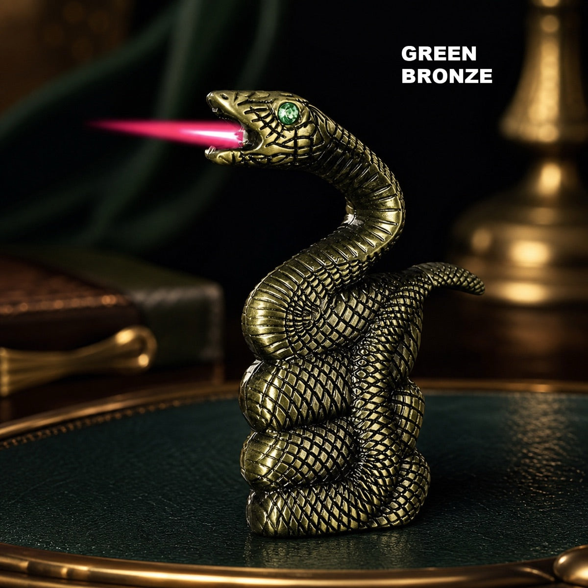 Snake Shaped Torch Lighter with 3D Relief Design (Butane Not Included)