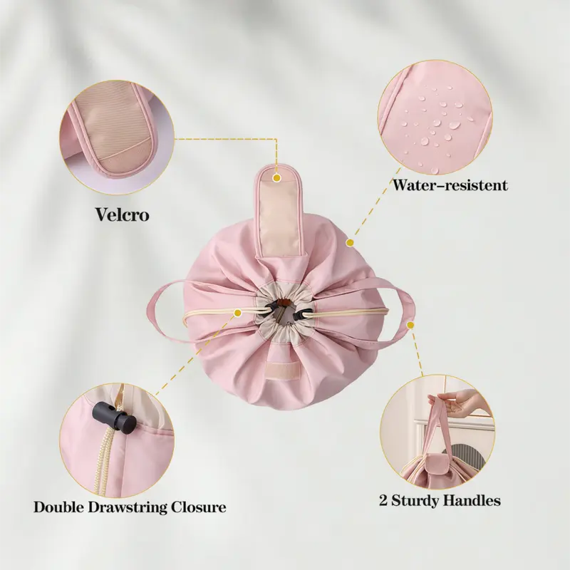 Drawstring Makeup Bag – Large Capacity Travel Cosmetic Organizer