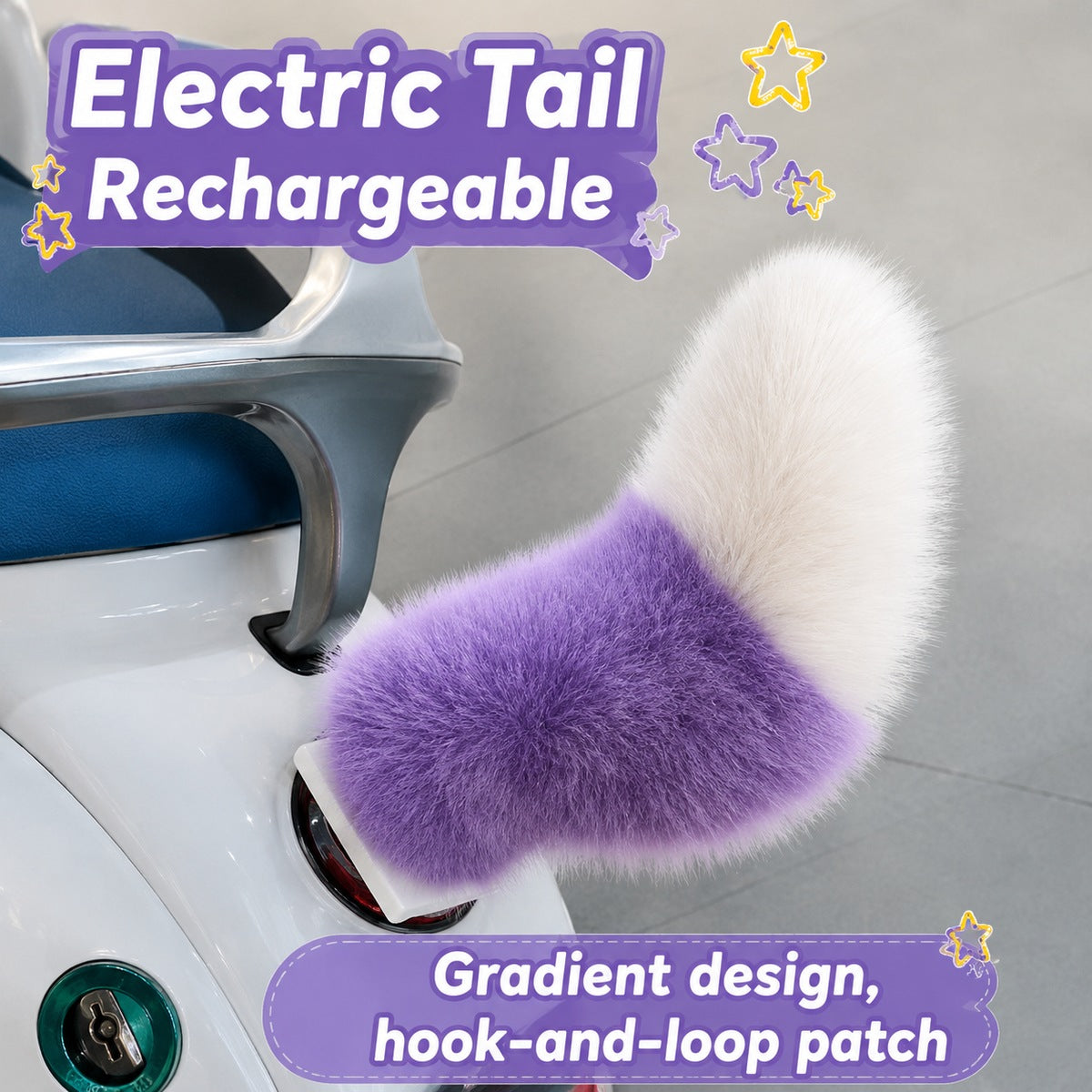 Rechargeable Remote-Controlled Fluffy Tail for E-Scooters & Cars