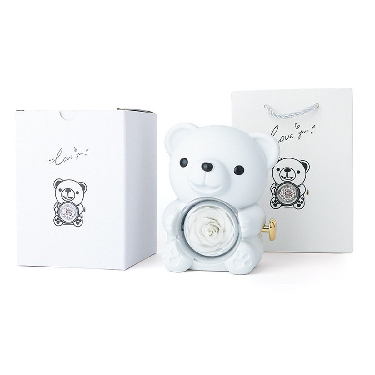 Hug Bear Rose Jewelry Box