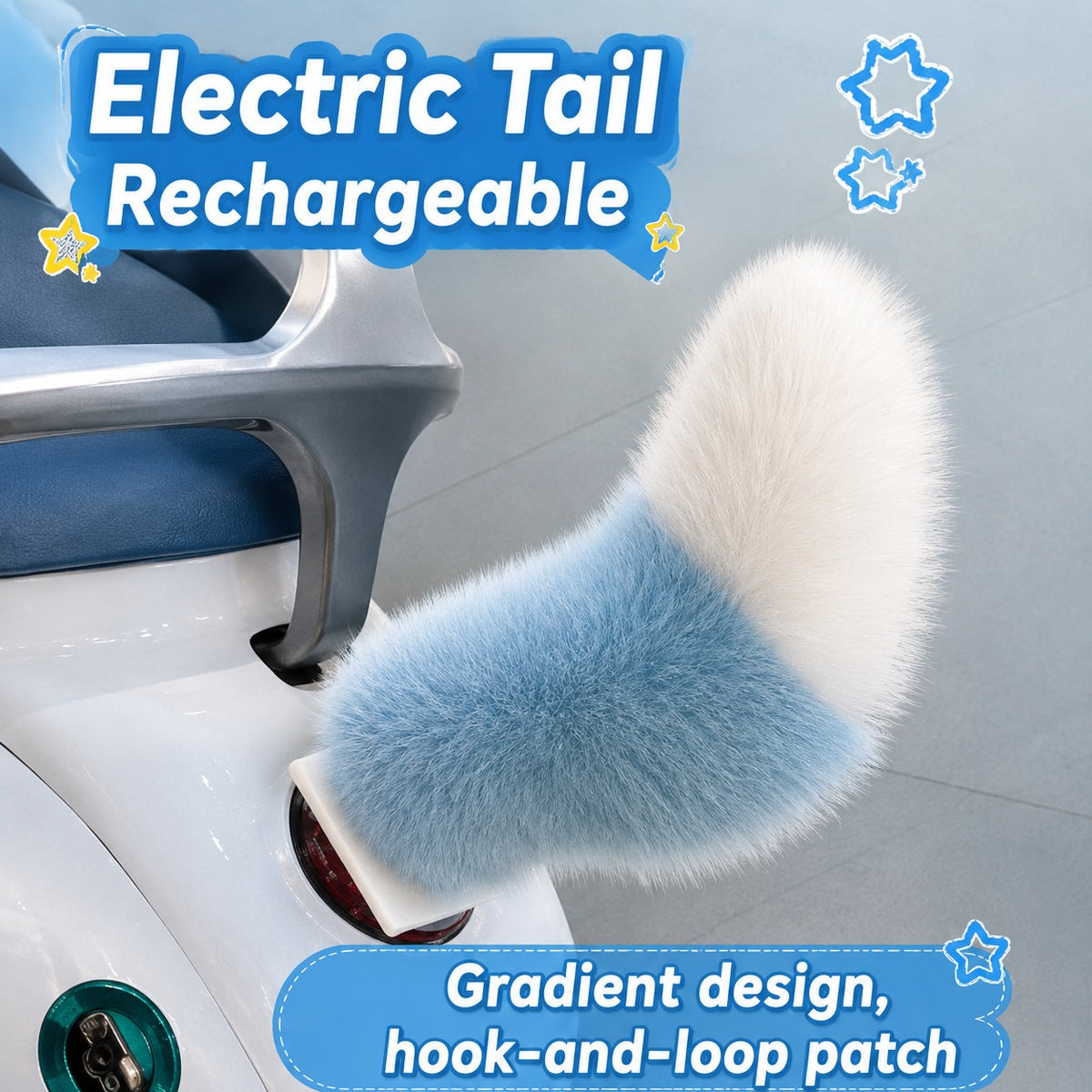 Rechargeable Remote-Controlled Fluffy Tail for E-Scooters & Cars