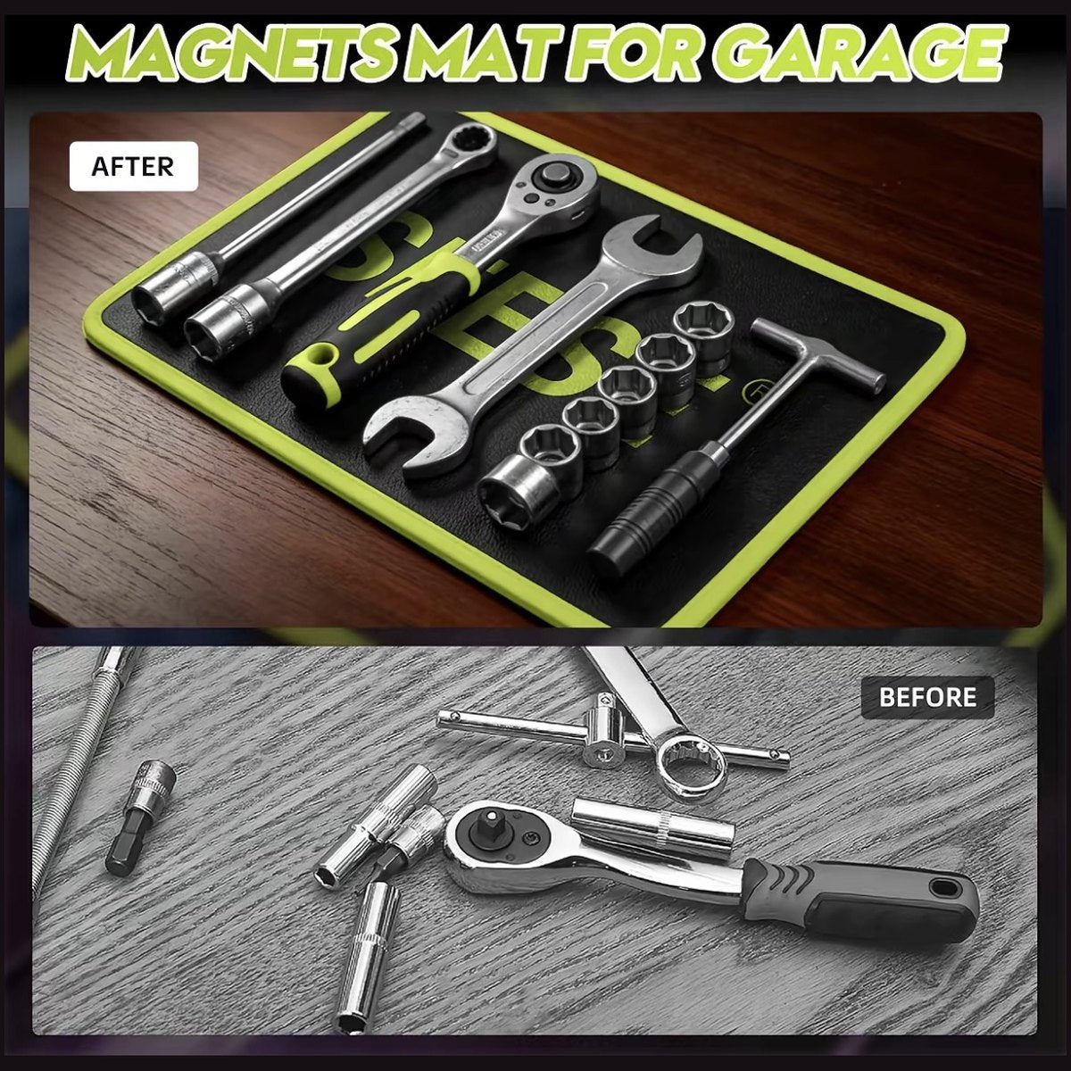 【FathersDayGift】 SEESE 3PC Flexible Magnetic Tool Mat & Tray Holder