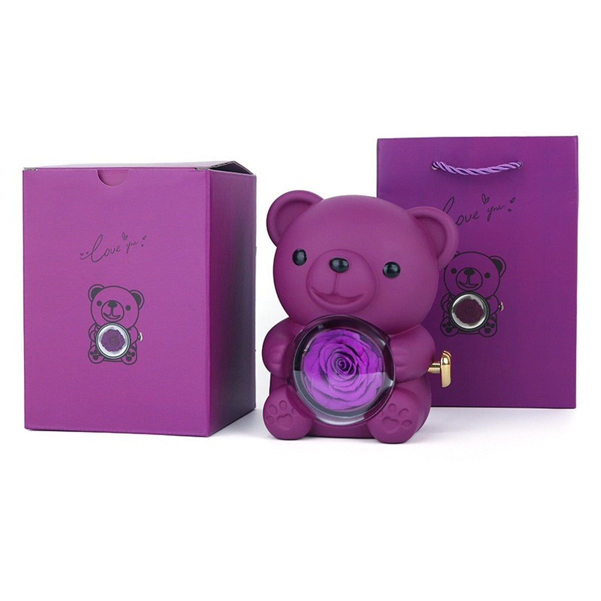 Hug Bear Rose Jewelry Box