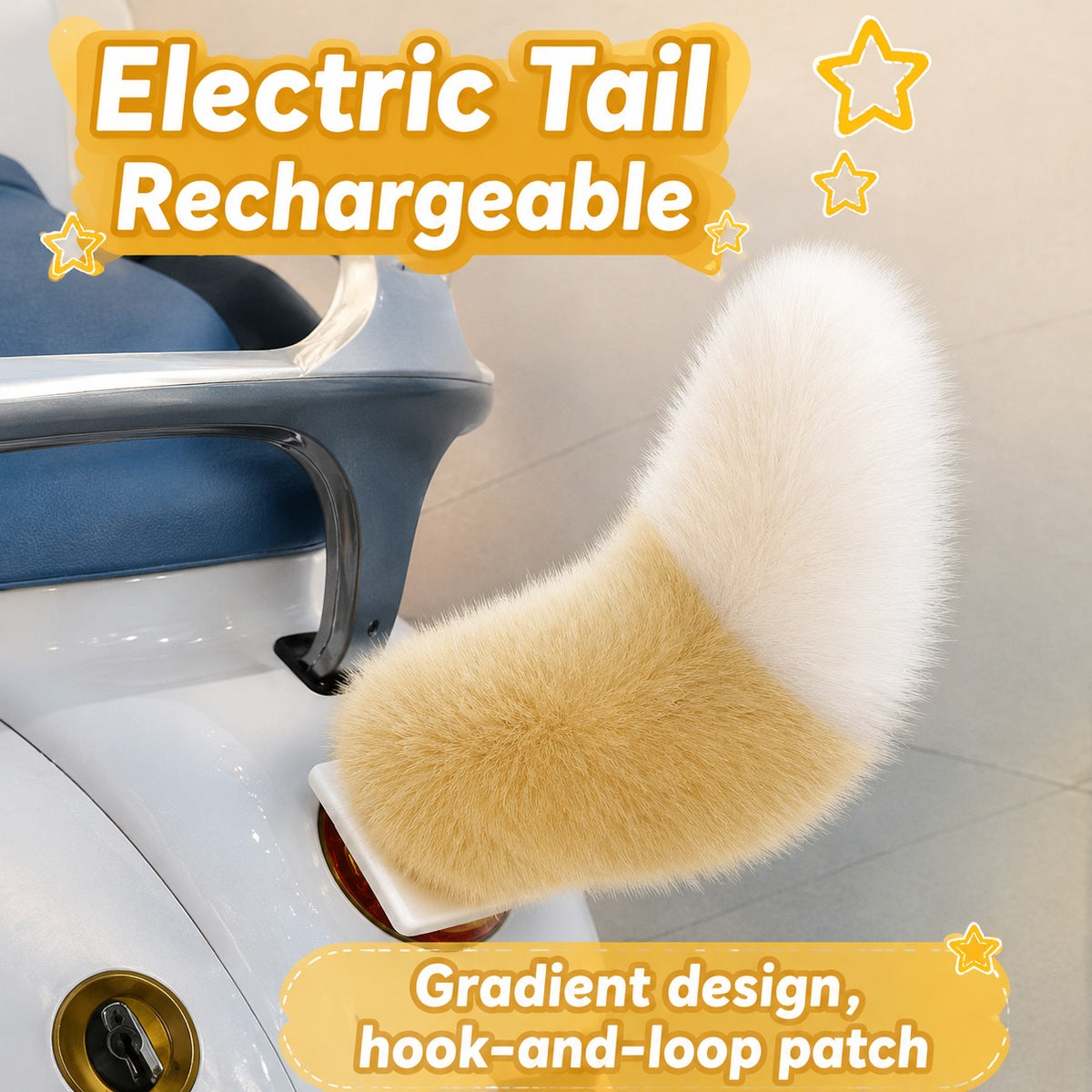 Rechargeable Remote-Controlled Fluffy Tail for E-Scooters & Cars