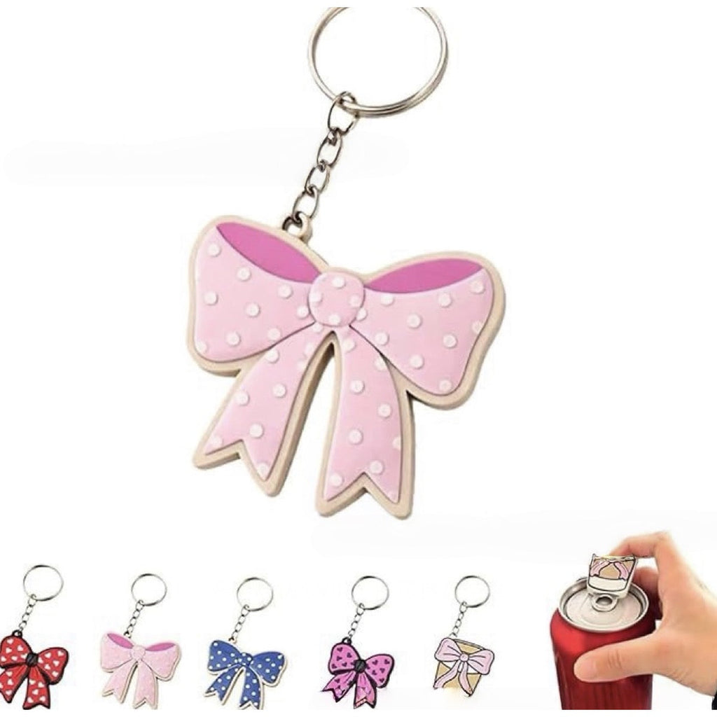 Coquette Bow Cup Keychain Bottle Opener