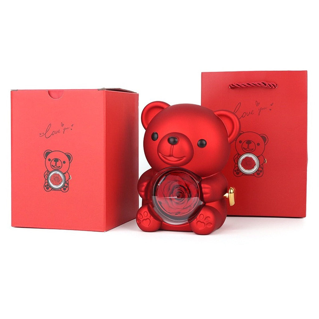 Hug Bear Rose Jewelry Box
