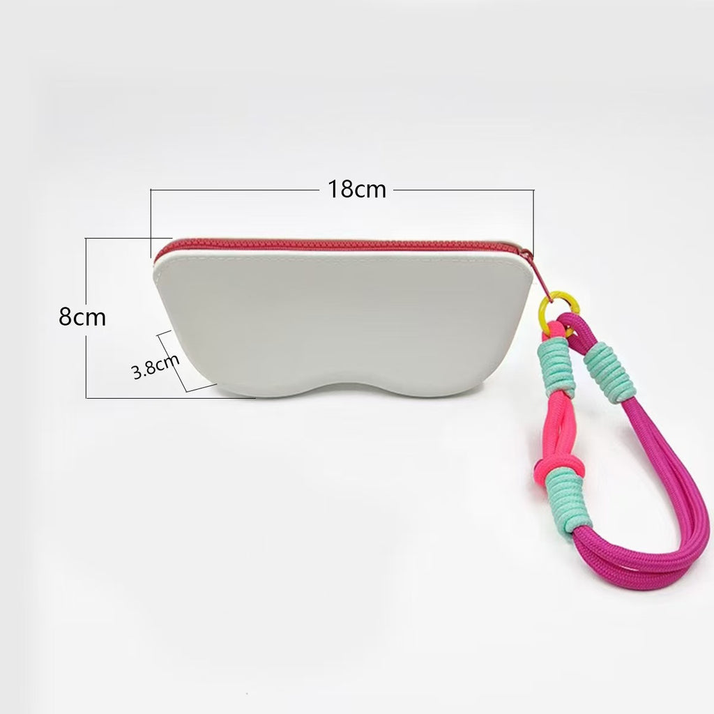 Dopamine Silicone Eyeglasses Case – Detachable Wrist Strap & Lens Cloth