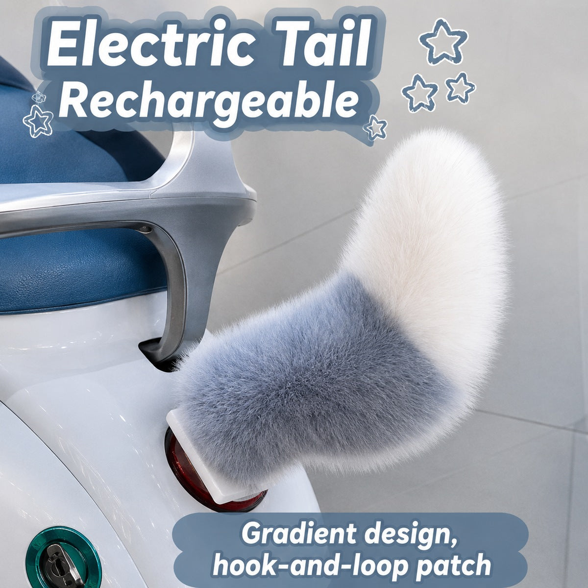 Rechargeable Remote-Controlled Fluffy Tail for E-Scooters & Cars