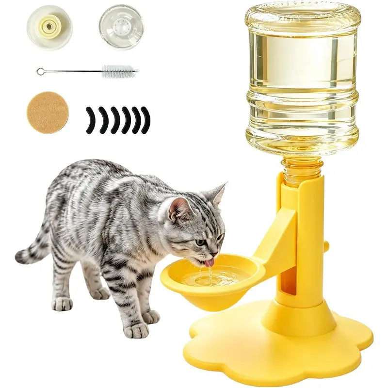 Gravity-Fed Pet Water Dispenser – Adjustable No-Electric Cat & Small Dog Water Bowl