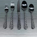 Leopard Print Black Stainless Steel Cutlery Set – 5PCS/20PCS Flatware