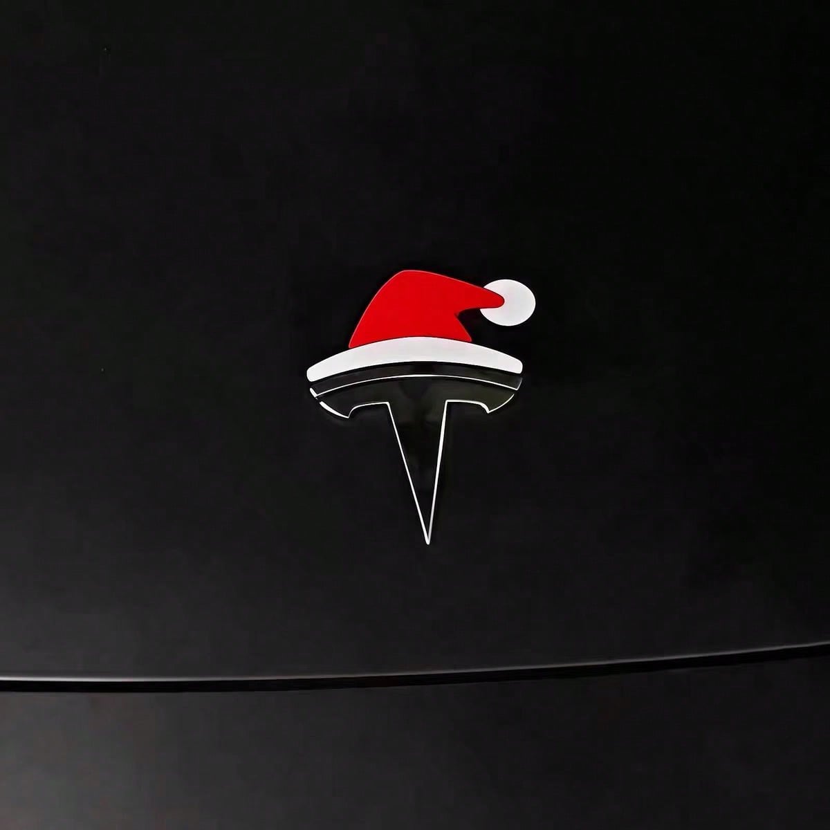 2PCS Christmas Hat Car Badge Stickers – Raised Holiday Auto Decor