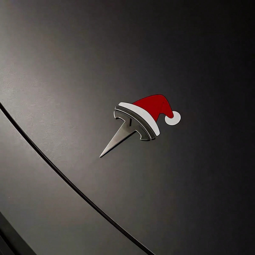 2PCS Christmas Hat Car Badge Stickers – Raised Holiday Auto Decor