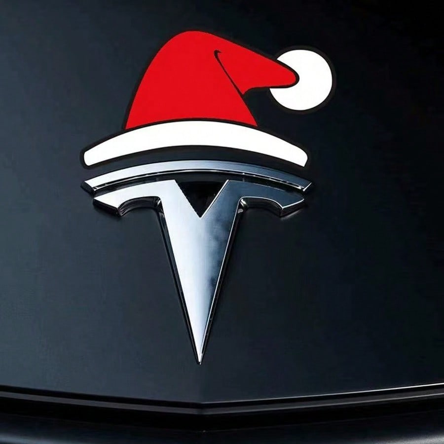 2PCS Christmas Hat Car Badge Stickers – Raised Holiday Auto Decor