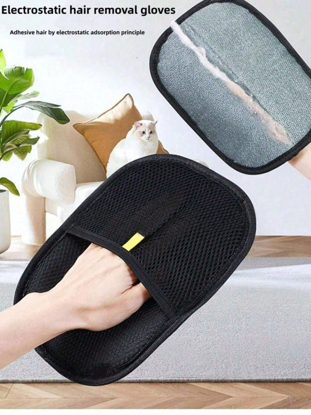 Large Reusable Pet Hair Removal Glove – Double-Sided Washable Fur and Lint Remover for Clothes, Sofas, Bedding and Car Seats, 1-Pack or 2-Pack