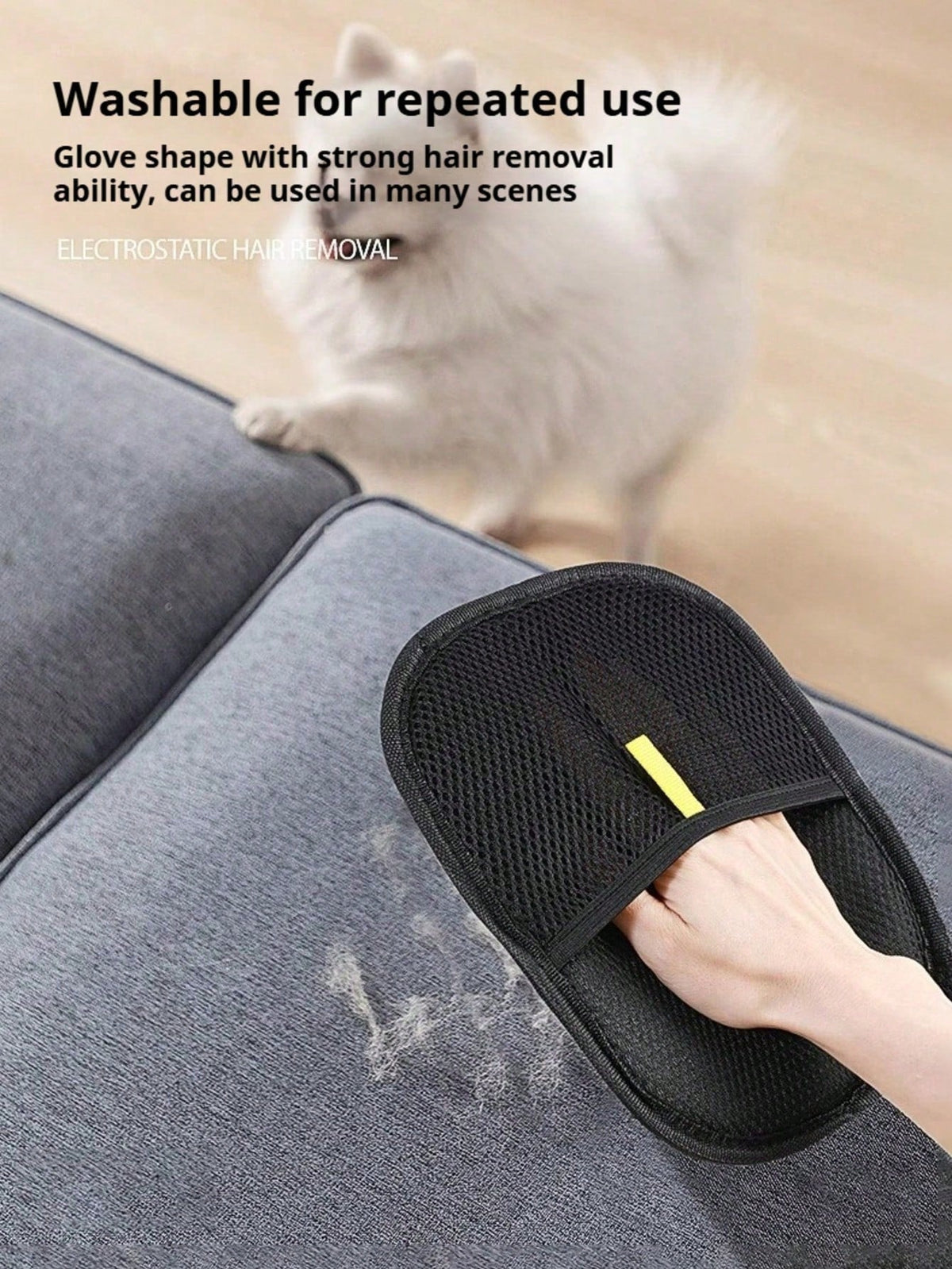 Large Reusable Pet Hair Removal Glove – Double-Sided Washable Fur and Lint Remover for Clothes, Sofas, Bedding and Car Seats, 1-Pack or 2-Pack