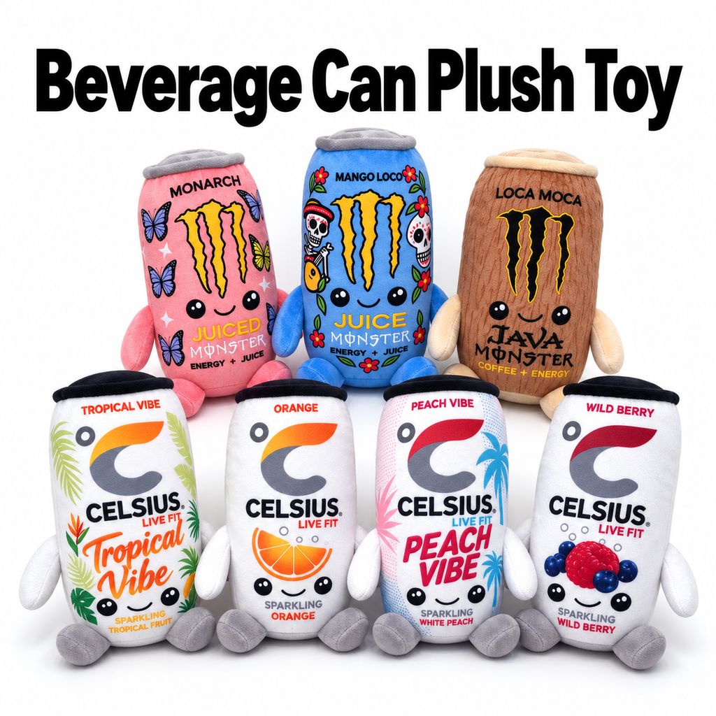 Energy Can Buddy Plush – 8.7" Funny Cartoon Desk Plush with Arms & Feet