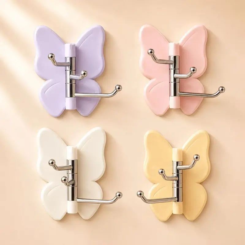 Rotating Butterfly Wall Hook – No-Drill Adhesive Organizer