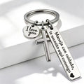 Drive Safe Keychain in Spanish – “I Love You” Cross Keyring Gift for Someone Special