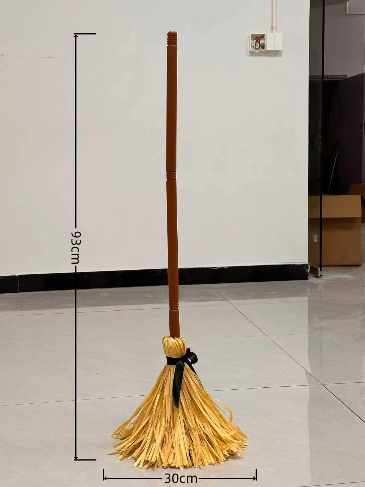 New Halloween Floating Witch's Broom - Animated Wobbling Magic Broomstick Prop for Haunted House Decor