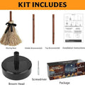 New Halloween Floating Witch's Broom - Animated Wobbling Magic Broomstick Prop for Haunted House Decor