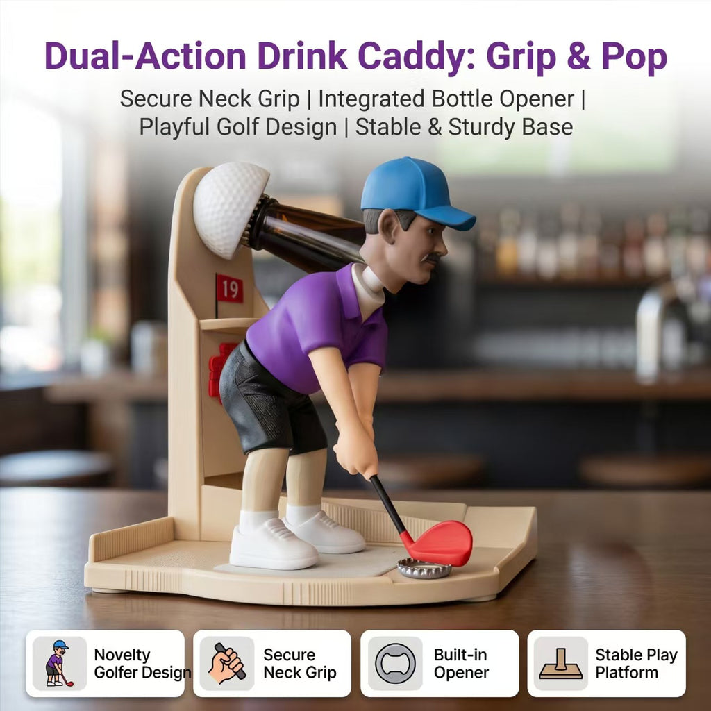 Golfer Bottle Opener Figurine – Where Desk Décor Meets the Perfect Putt