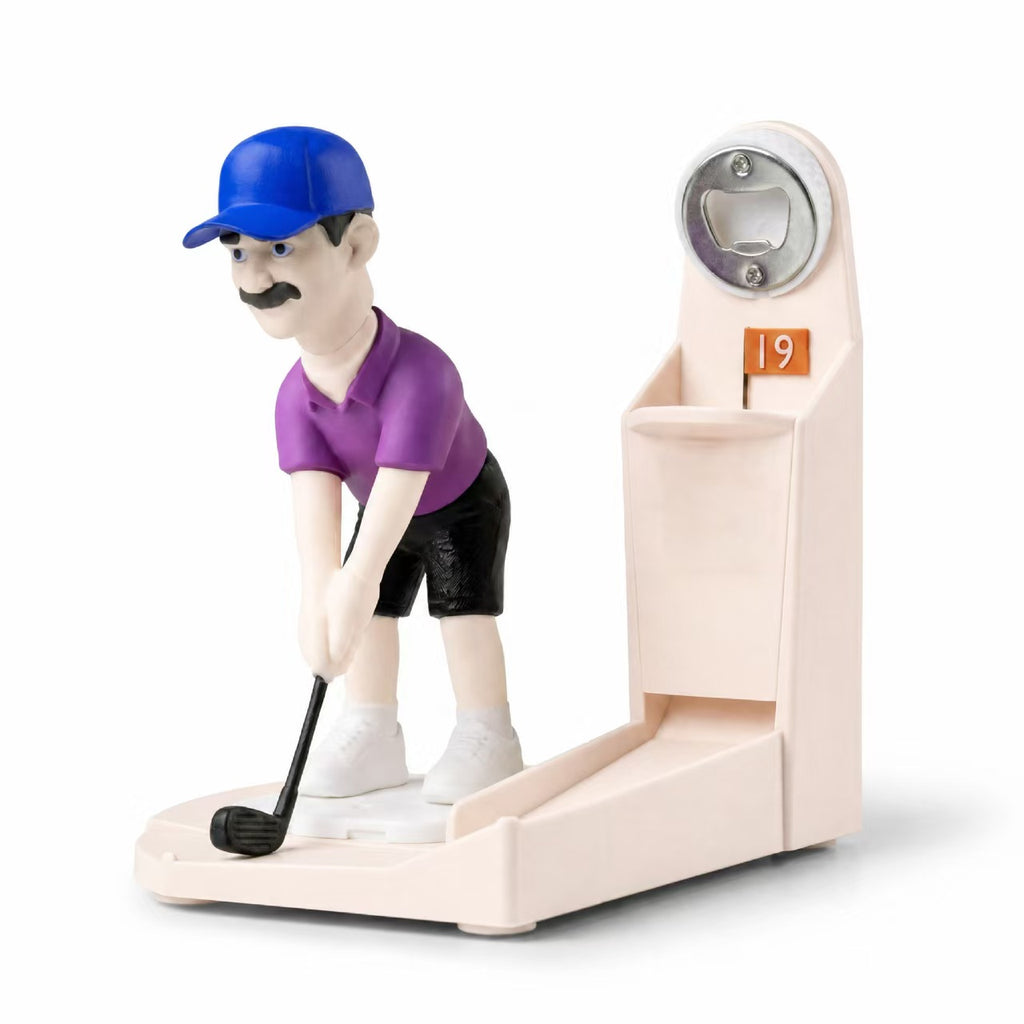 Golfer Bottle Opener Figurine – Where Desk Décor Meets the Perfect Putt
