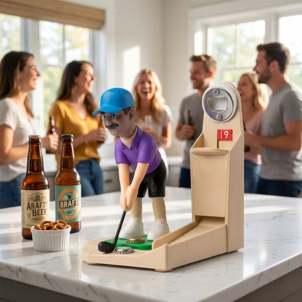 Golfer Bottle Opener Figurine – Where Desk Décor Meets the Perfect Putt
