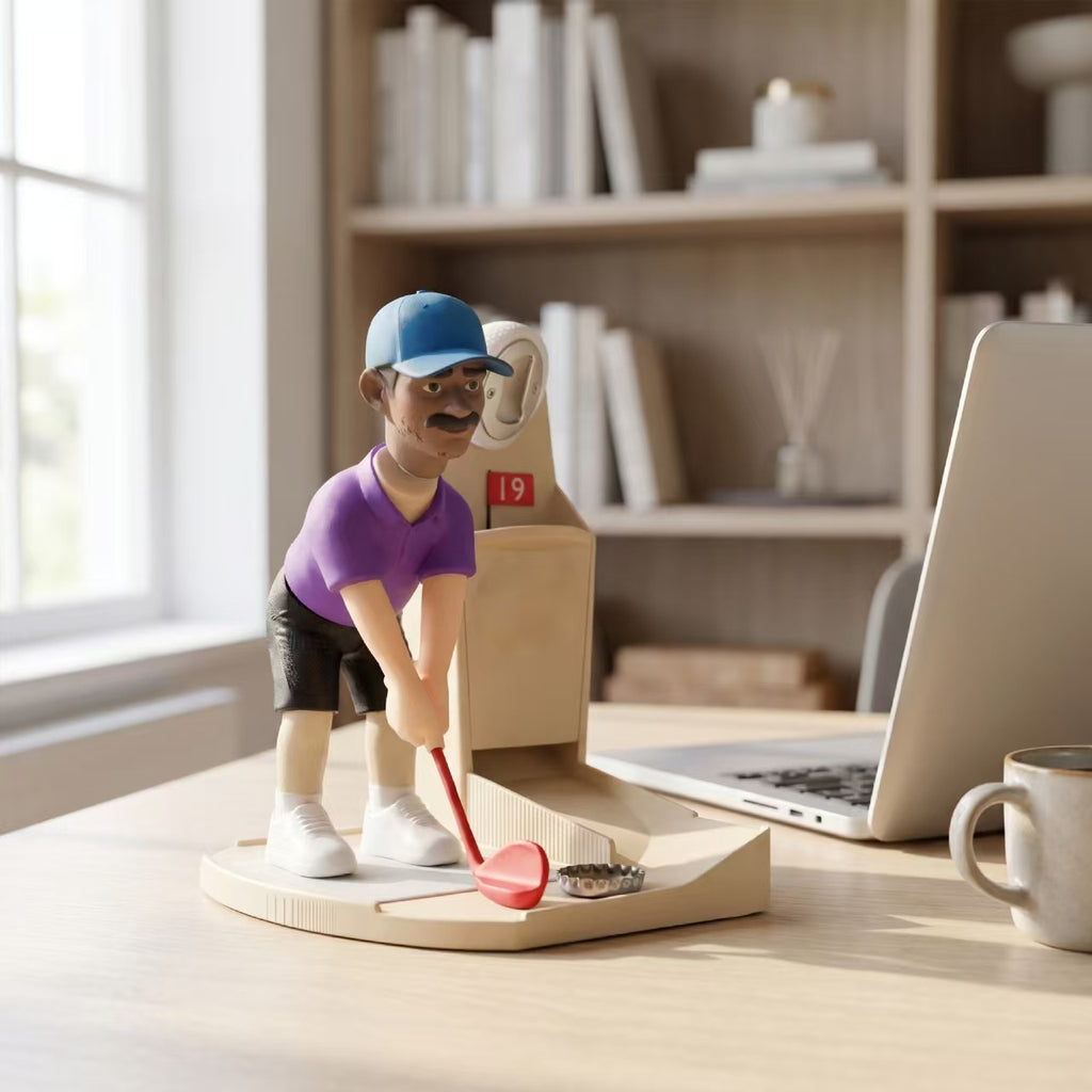 Golfer Bottle Opener Figurine – Where Desk Décor Meets the Perfect Putt