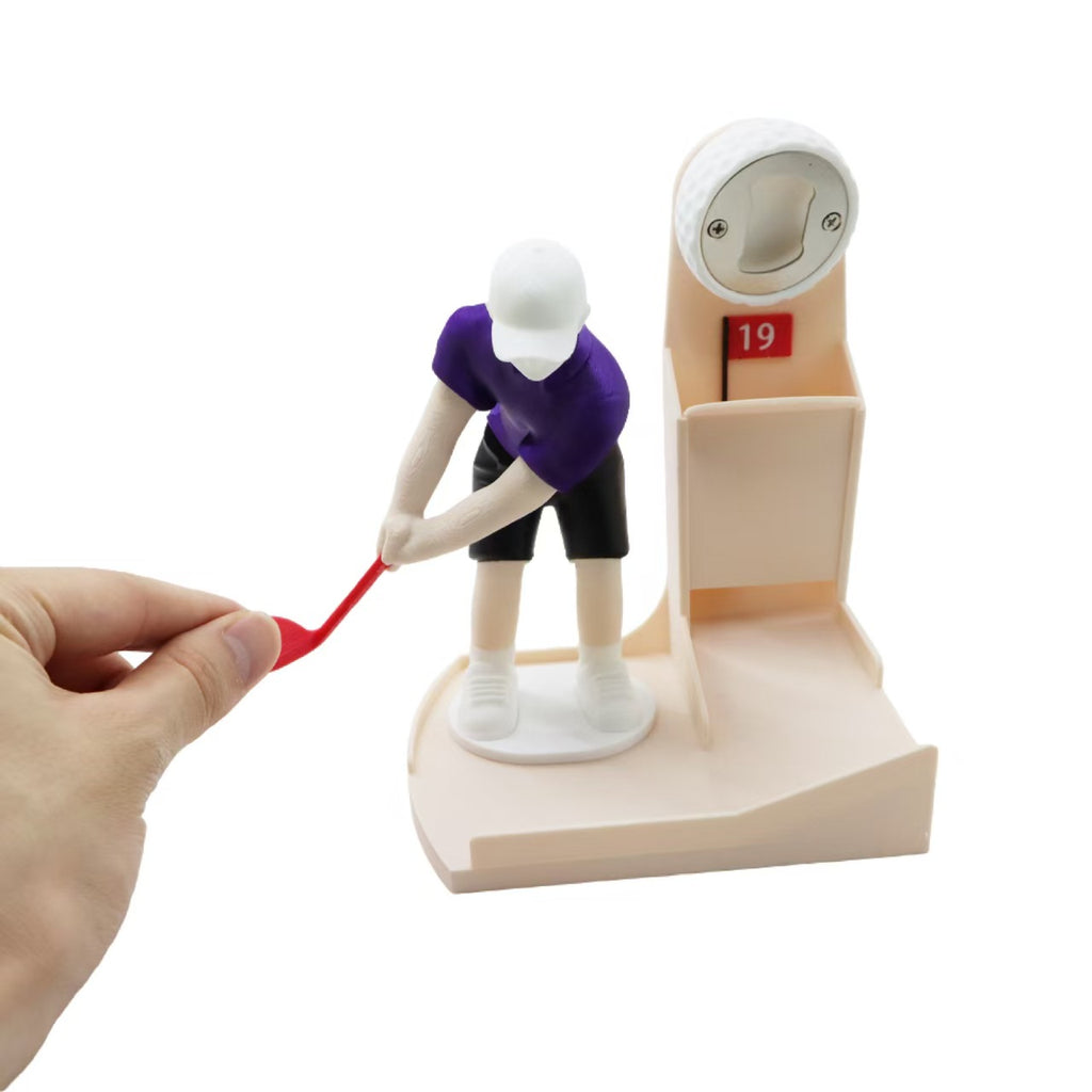 Golfer Bottle Opener Figurine – Where Desk Décor Meets the Perfect Putt