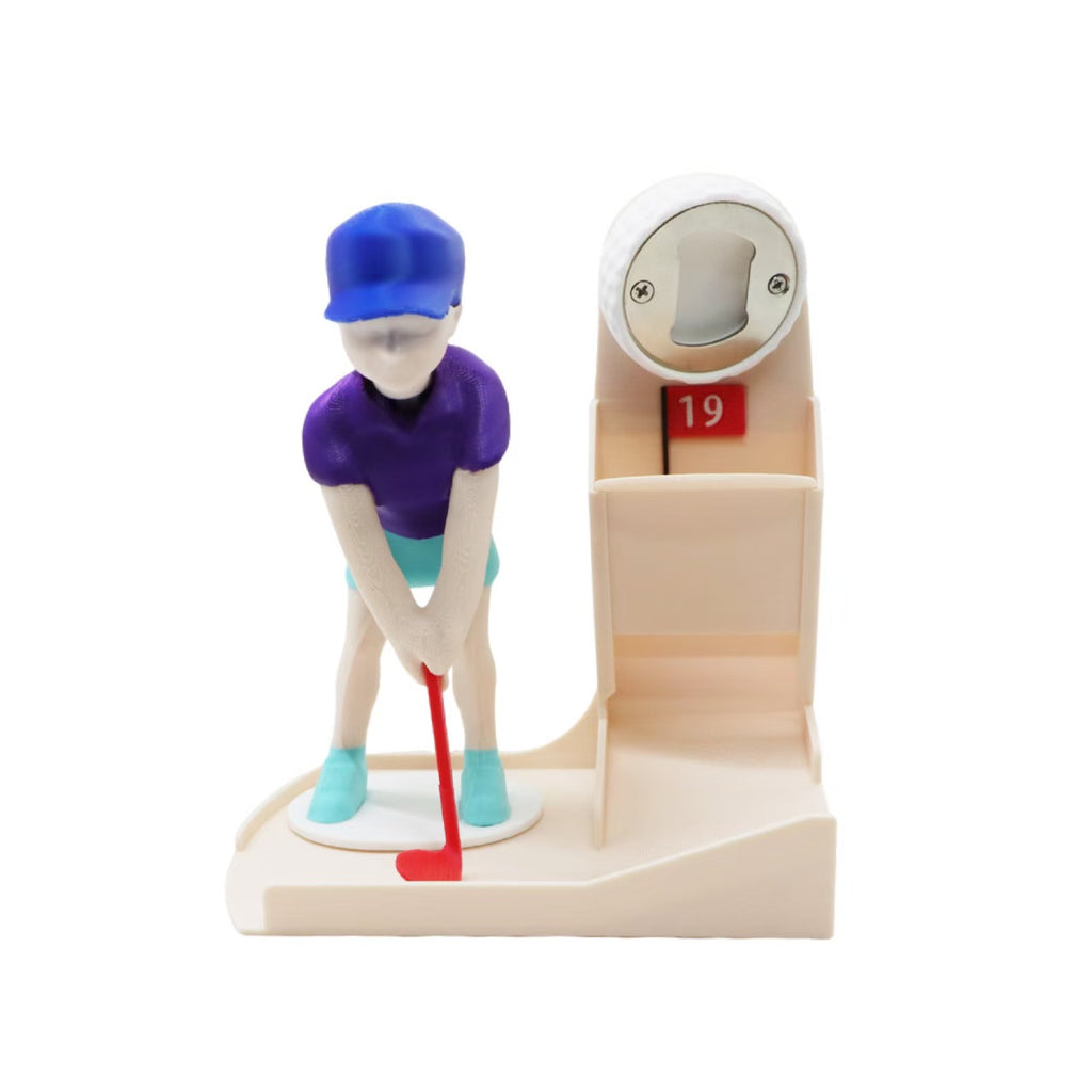 Golfer Bottle Opener Figurine – Where Desk Décor Meets the Perfect Putt