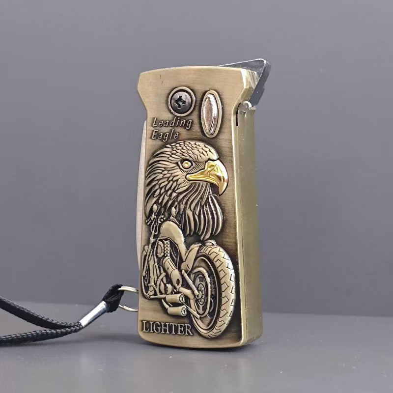 2-in-1 Windproof Jet Lighter & Beer Opener – Creative Metal Outdoor Camping Tool with Lanyard