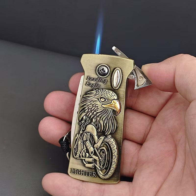 2-in-1 Windproof Jet Lighter & Beer Opener – Creative Metal Outdoor Camping Tool with Lanyard