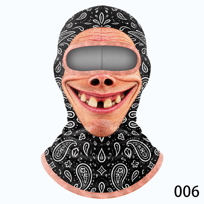 Funny Old Man Balaclava Mask – Realistic 3D-Print Grandpa Face Cover for Skiing, Snowboarding, Halloween & Costume Parties