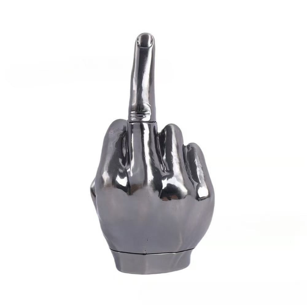 Flip-Off Metal Herb Grinder – Funny Middle Finger Zinc Alloy Spice Grinder Gift