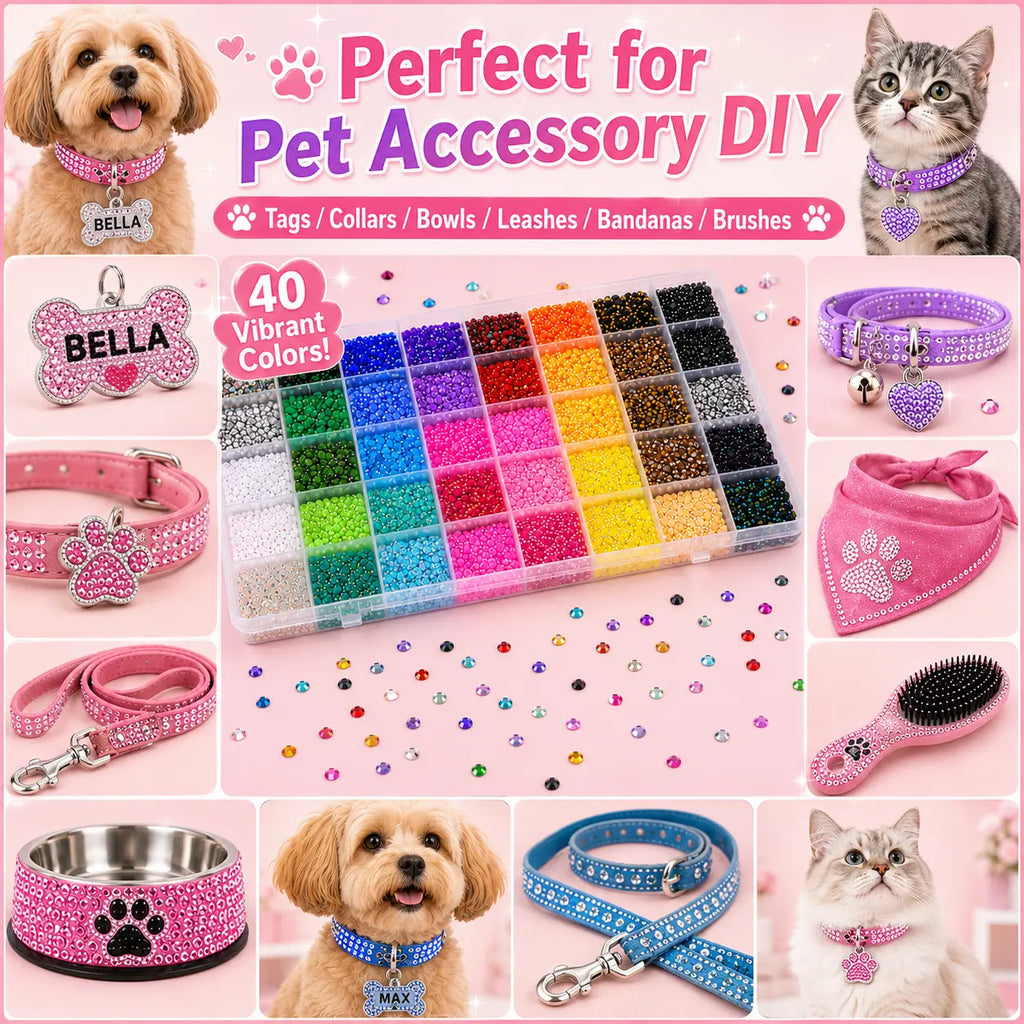40,000PCS Rhinestone Bedazzling Kit – 40 Colors 3mm Flatback Resin Gems with Tools